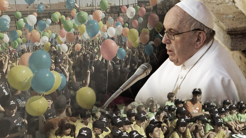 Pope Francis Visits Vatican Summer Camp, Emphasizes Family Peace and Bonding with Elders