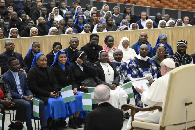 Pope Francis gives thanks to young Nigerian priests and nuns who answered God’s call