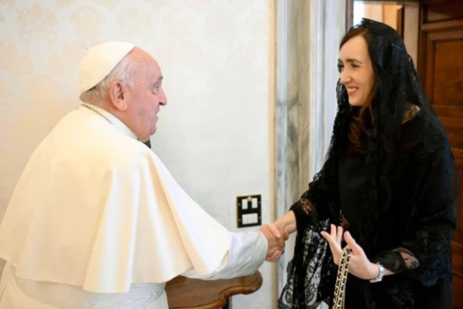 Pope Francis meets with Argentine vice president Victoria Villarruel